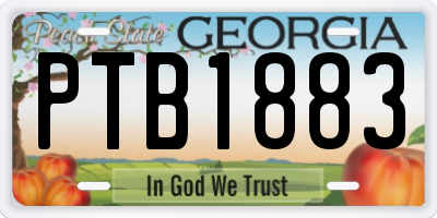 GA license plate PTB1883