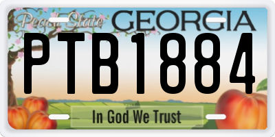 GA license plate PTB1884