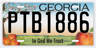 GA license plate PTB1886