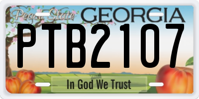 GA license plate PTB2107