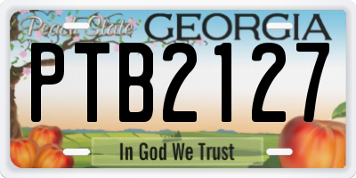GA license plate PTB2127