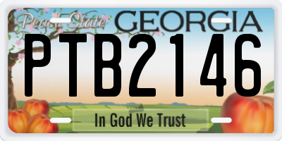 GA license plate PTB2146