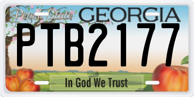 GA license plate PTB2177