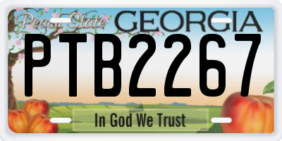GA license plate PTB2267