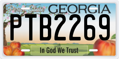 GA license plate PTB2269