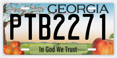 GA license plate PTB2271
