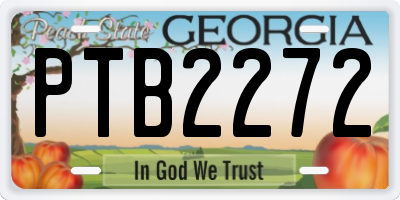 GA license plate PTB2272