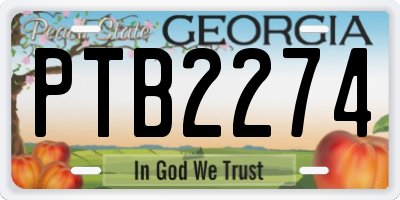 GA license plate PTB2274