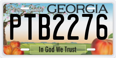 GA license plate PTB2276