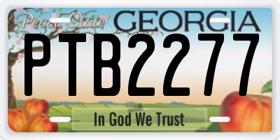 GA license plate PTB2277