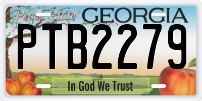 GA license plate PTB2279