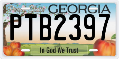 GA license plate PTB2397