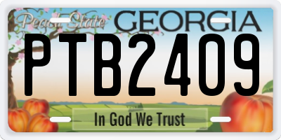 GA license plate PTB2409