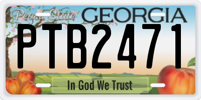GA license plate PTB2471