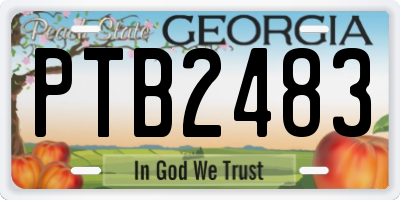 GA license plate PTB2483