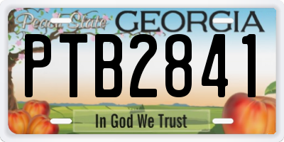 GA license plate PTB2841