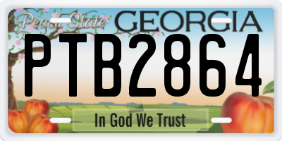GA license plate PTB2864