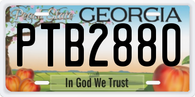 GA license plate PTB2880