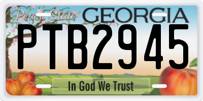 GA license plate PTB2945