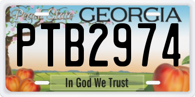 GA license plate PTB2974