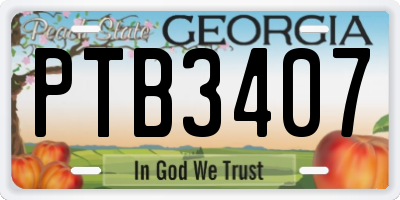 GA license plate PTB3407