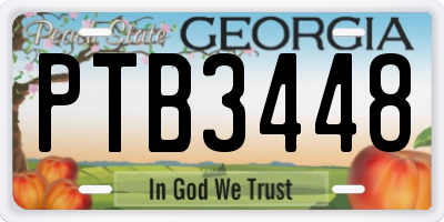 GA license plate PTB3448