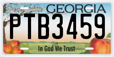 GA license plate PTB3459
