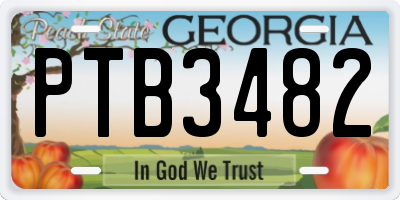 GA license plate PTB3482