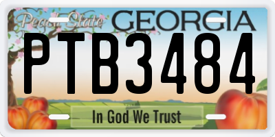 GA license plate PTB3484