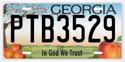 GA license plate PTB3529