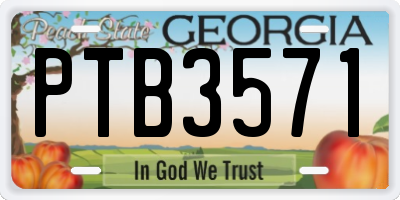 GA license plate PTB3571