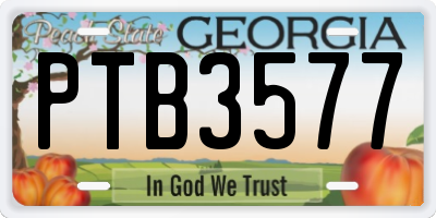 GA license plate PTB3577