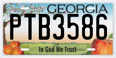 GA license plate PTB3586