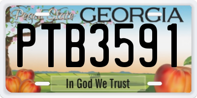 GA license plate PTB3591