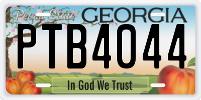 GA license plate PTB4044