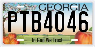 GA license plate PTB4046
