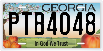 GA license plate PTB4048