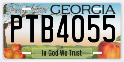 GA license plate PTB4055