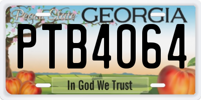 GA license plate PTB4064