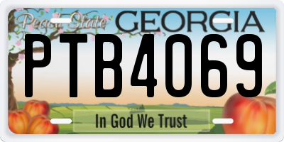 GA license plate PTB4069