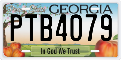 GA license plate PTB4079