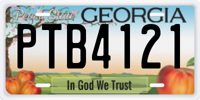 GA license plate PTB4121