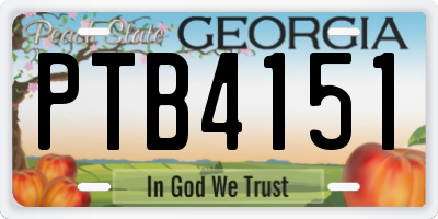 GA license plate PTB4151