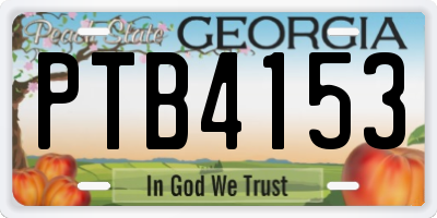 GA license plate PTB4153
