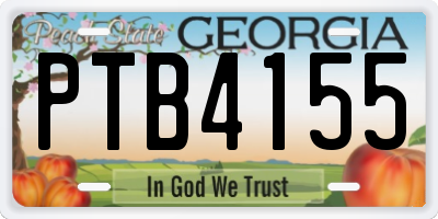 GA license plate PTB4155