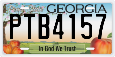 GA license plate PTB4157