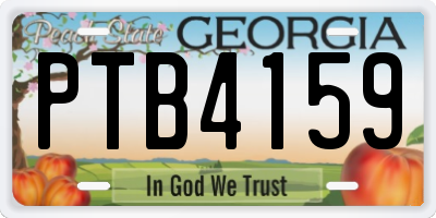 GA license plate PTB4159
