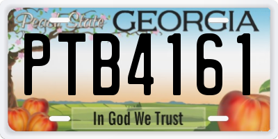 GA license plate PTB4161