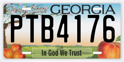 GA license plate PTB4176