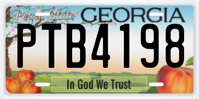 GA license plate PTB4198